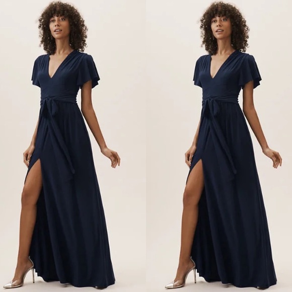 Anthropologie BHLDN Mendoza Dress in Navy